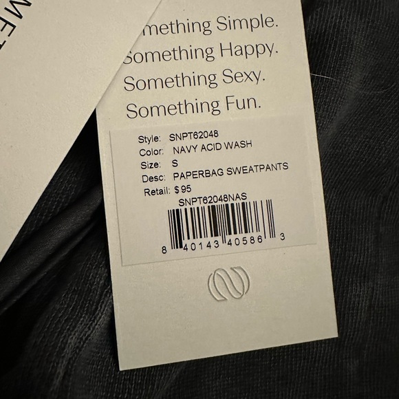 NWT Something Navy Paper bag sweatpants - Picture 5 of 14